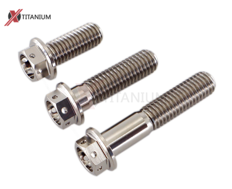 GR5 Titanium Hex Flange Head Bolts With Drilled Holes